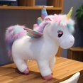 thumbnail image 5 of Peluche de unicornio gigante con alas brillantes de 30 a 80 cm, muñeco de unicornio gigante con pelo esponjoso, caballo volador, juguete para niños, regalo de Navidad, 5 of 5
