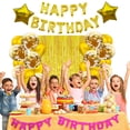 thumbnail image 2 of Apuakthei Decoración de fiesta de cumpleaños, globos de látex, pancarta de globos de feliz cumpleaños con 2 cortinas con flecos de aluminio, 2 of 5