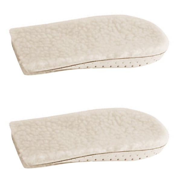 1 Pair Invisible Heel Lifting Shoe Inserts Cushion Pads Height Increase Insoles with Thick Fleece for Women and Men