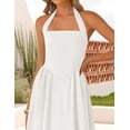 thumbnail image 4 of Vestido ZESICA sin mangas, halter, hombros descubiertos, marfil, talla M, 4 of 8