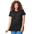 thumbnail image 1 of Just My Size T-Shirt Col Rond à Manches Courtes en Jersey de Coton pour Femmes, 4X, Noir, 1 of 3
