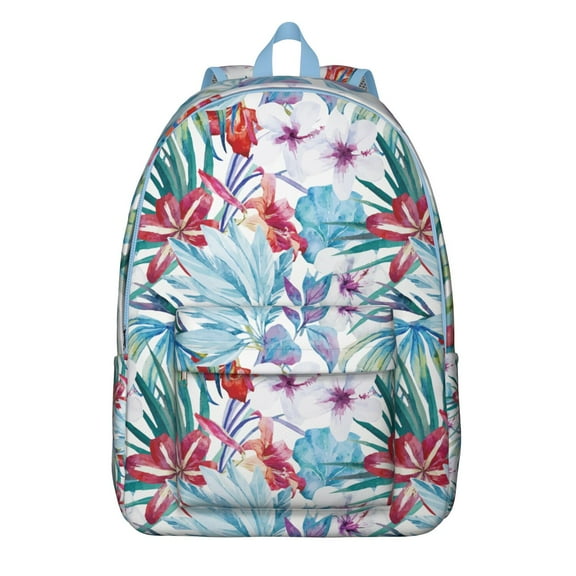 Romantic Rose Floral Print Backpack – Lightweight Artistic Canvas Daypack with Oxford Durable Anti-theft Build