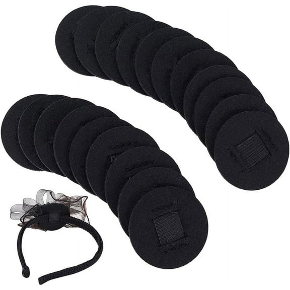 20pcs 2 inch Hair Band Pad Black Headband Decoration Accessories Felt Hair Band Decor Base for Making Tea Party Headbands Decorations Handmade DIY 3mm Thick DIY