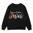 thumbnail image 4 of Glisme Toddler Girls Sweatshirt Letter Graphic Long Sleeve Crew Neck Fall Athletic Top Girls Casual School Daily Wear Size 4-5 Years Black, 4 of 5