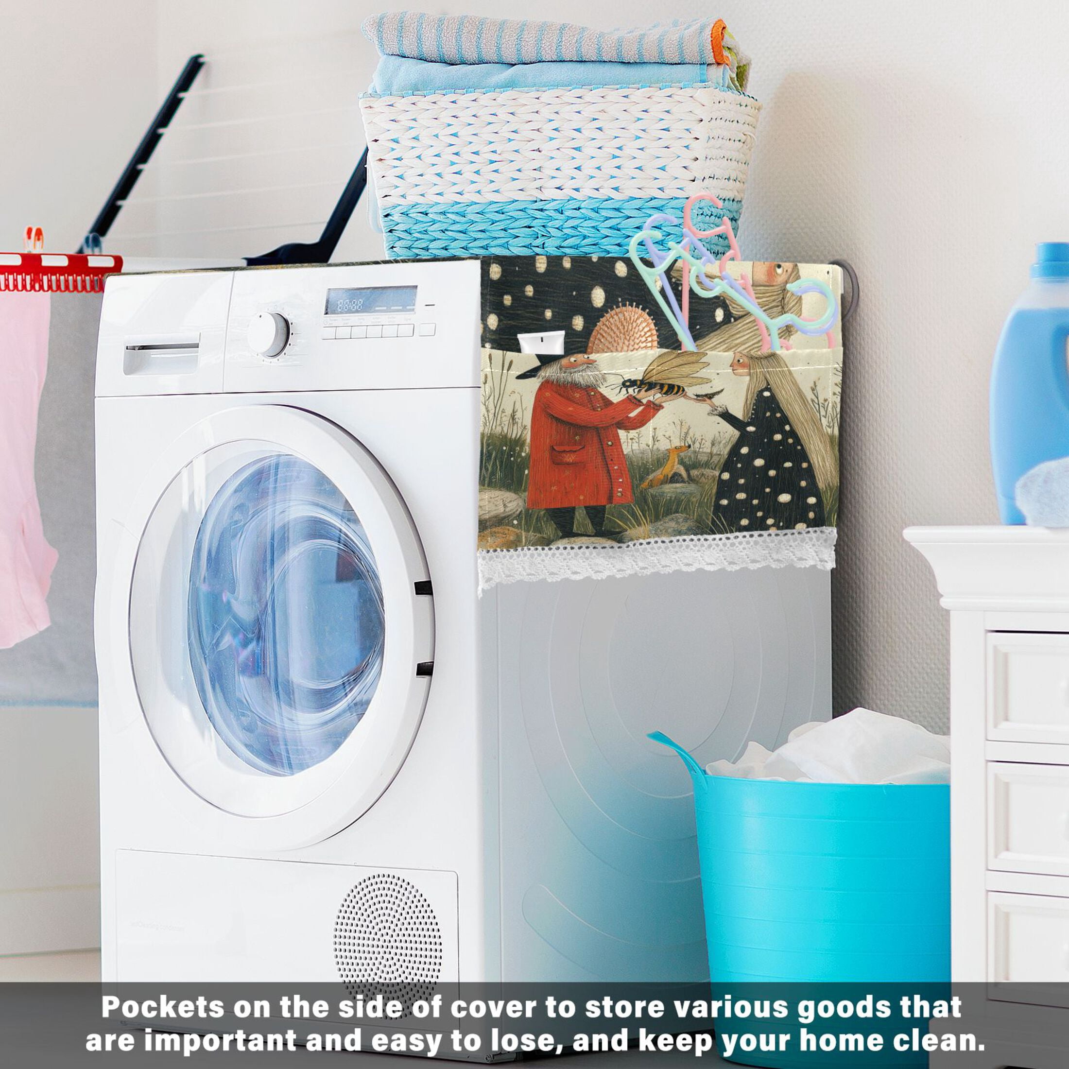 WOBOGO Entomologist Washing Machine Cloth Dryer Refrigerator Top Cover Protective Non-Slip Mat For Kitchen Laundry