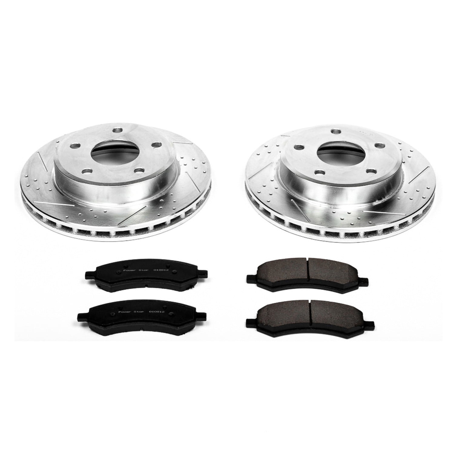 PowerStop Front Z23 Evolution Sport Carbon-Fiber Ceramic Brake Pad and Drilled & Slotted Rotor Kit Fits: DODGE MITSUBISHI Select Models K2193