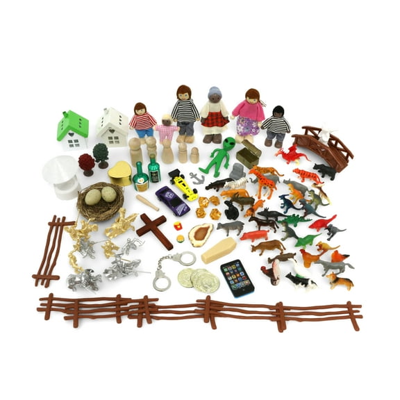 Sandtray Play Therapy Basic Starter Kit - 85  Pieces
