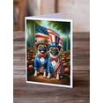 thumbnail image 2 of All American Pug Greeting Cards Pack of 8 7 in x 5 in, 2 of 3
