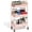 Pink, variant on QUIOCOZY 3-Tier Metal Rolling Utility Cart, Mobile Storage Organizer with Lockable Wheels for Kitchen, Bathroom, Living Room & Small Spaces, Pink