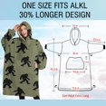 thumbnail image 4 of Oversized Wearable Blanket Hoodie,Green Bigfoot Pattern Sherpa Blanket Hoodie with Super Pockets,Super Warm Fuzzy Pullover for Women & Men, 4 of 6