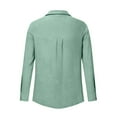 thumbnail image 7 of Horkkom Plus Size Tops for Women Solid Color Long Sleeve Button Down Shirts Trendy Casual Loose Blouses with Pocket XXXXL, 7 of 7