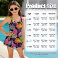 thumbnail image 6 of Uorisanigo Purple Palm Leaves Little Girls One Piece Swimsuits with Skirt Summer Swim Dress Modest Beach Swimwear Summer Vacation, Size 3-4, 6 of 6