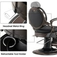 thumbnail image 4 of BarberPub Heavy Duty Metal Vintage Barber Chair Hydraulic Recline Salon Beauty Spa Chair 2933 Black, 4 of 7