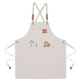 thumbnail image 1 of Unique Bargains Adjustable Chef Apron Cross Back Aprons for Kitchen Cooking Art Painting, Beige, 1 of 6