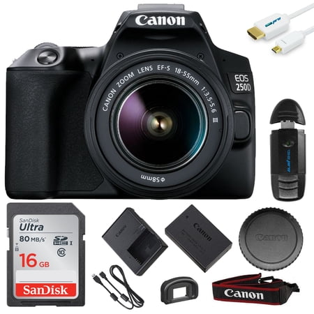 Canon EOS 250D Body  Black + EF-S 18-55mm f/4-5.6 IS STM Lens +Deal-expo Kit