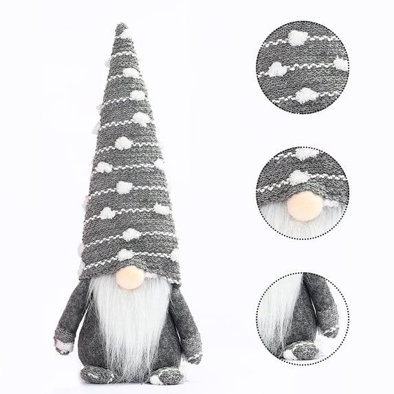 Christmas Plush Gnomes Ornaments Faceless Dolls for Home Decoration Gray Festive Atmosphere Decor