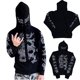thumbnail image 3 of Mujeres moda casual suelta manga larga tops rhinestone zip blusa sudaderas con capucha Pompotops  FGAJ16929, 3 of 8