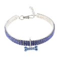 thumbnail image 2 of 1 paquete de collar de tres filas de diamantes de imitación para mascotas, gatos, cachorros y perros pequeños, accesorios de aseo para perros y gatos, disfraz para fiesta de fin de Blue L, 2 of 9