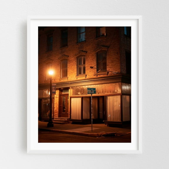 City Hall Place, Hudson - Hudson New York Photography White Framed Wall Art Print 16 x 20 inches