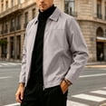 thumbnail image 3 of Lutiedan Men's Lightweight Jackets Full Zip Turndown Collar Jacket Fall Casual Windproof Business Outwear with Pockets S-3XL,Rose Gold, 3 of 6