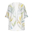 thumbnail image 5 of Idoravan Women's Floral Print Kimono Cardigan Loose Cover Up Casual Blouse Tops Women's Cardigan Casual Leaf Print Overcoat Spring Summer Flower Printed Top, 5 of 5