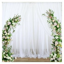 1PC White Tulle Backdrop Curtain 10ft x 5ft Sheer Chiffon Backdrop Curtain Drapes Elegant Photography Photo Backdrop for Wedding Birthday Bridal Shower Party Decorations