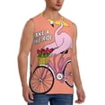 thumbnail image 2 of Kdxio Flamingo Riding a Bicycle for Men's Muscle T-shirt,Sleeveless for Workout Running Athletic Gym Lounge Casual, 2 of 5