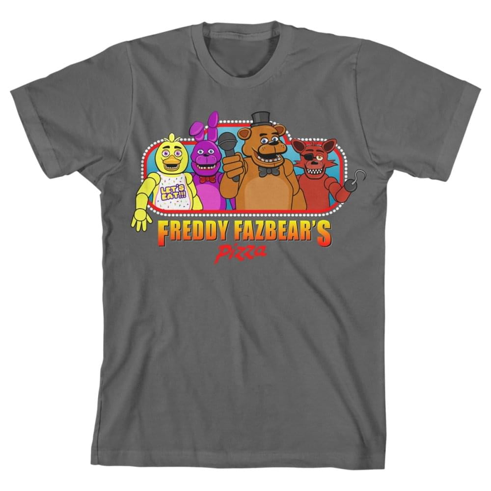 Five Nights at Freddys Fazbears Pizza Boys Gray T-Shirt
