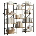 thumbnail image 3 of Triple Column 4-Tier Bookshelf,Adjustable Rustic Industrial Bookcase with 11Open Display Shelves,Wide Book Shelf Book Case Large Etagere Bookshelf Large Etagere Bookshelf,Wide Book Shelf Book Case for, 3 of 8
