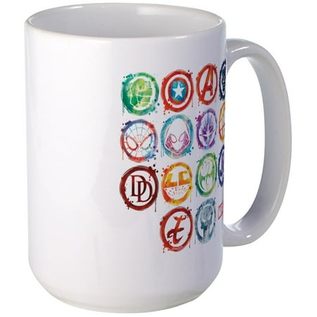 

CafePress - Marvel All Splatter Icons Large Mug - 15 oz Ceramic Large Mug