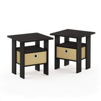 Furinno Petite Nightstands, Espresso, Set of Two