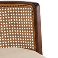 thumbnail image 5 of Christopher Knight Home Set of 2 Wooden Armless Counter Stools with Beige Upholstery, Dark Walnut, 5 of 11