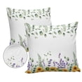 thumbnail image 2 of Outdoor Throw Pillow Cover Sunflower Lavender and Eucalyptus Leaf Waterproof Cushion Covers 2 Pack Pastoral Garden Art on White Pillow Cases Home Decoration for Patio Garden Couch Sofa, 2 of 7