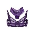thumbnail image 4 of Sujetador de gasa de encaje de mujer empujan hacia arriba la ropa impermeable Eccomum Morado/38B, 4 of 4