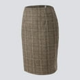 thumbnail image 5 of Pencil Plaid Skirts For Women Fall Winter High Waist Bodycon Knee Length Wool Midi Skirt With Slit Vacation Holiday Female Dailywear, 5 of 8