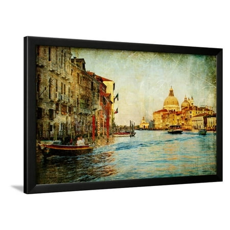 Grand Channel -Venice - Artwork In Painting Style Framed Print Wall Art By Maugli-l