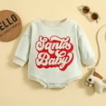 thumbnail image 4 of XDZJLR Baby Boy Girl Christmas Outfit Romper Xmas Cute Long Sleeve Crewneck Santa Letter Printing Sweatshirt Bodysuit Xmas Outfits Beige 3-6 Months, 4 of 8