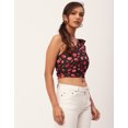 thumbnail image 3 of Moomaya Tie-Up One Shoulder Tops For Women, Sleeveless Printed Summer Crop Top, 3 of 9