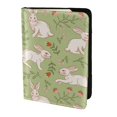 thumbnail image 2 of Pofeuu Cute Rabbit And Flower Print Travel Document Organizer Passport Holder Men Women for Family (6.5 in x 4.5 in),Wallet Holder Credit Card Clutch Bag Case, 2 of 5