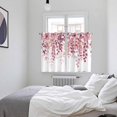 thumbnail image 4 of Pink Eucalyptus Leaves Kitchen Curtains 63 Inch Length, Summer Botanical Watercolor Grommet Top Bedroom Living Room Curtains, Light Filtering Cafe Curtain Drapes 2 Panels Set 104''x63'', 4 of 9