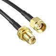 thumbnail image 3 of Uxcell 39'' RG174 RP-SMA Male to RP-SMA Female Antenna Extension Cable Shorter Length Metal Black 2 Pcs, 3 of 6