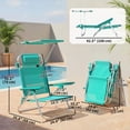 thumbnail image 3 of Outsunny Ensemble de 2 Chaises de Plage Pliantes avec Auvent Réglable, Turquoise, 3 of 10