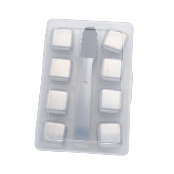 Stainless Steel Ice Cubes Beverage Chilling Rocks Reusable 2.5cm Keep Your Drink Cold Red Cooling Cube for Tea Beverage Juice Cocktail 8 Cubes