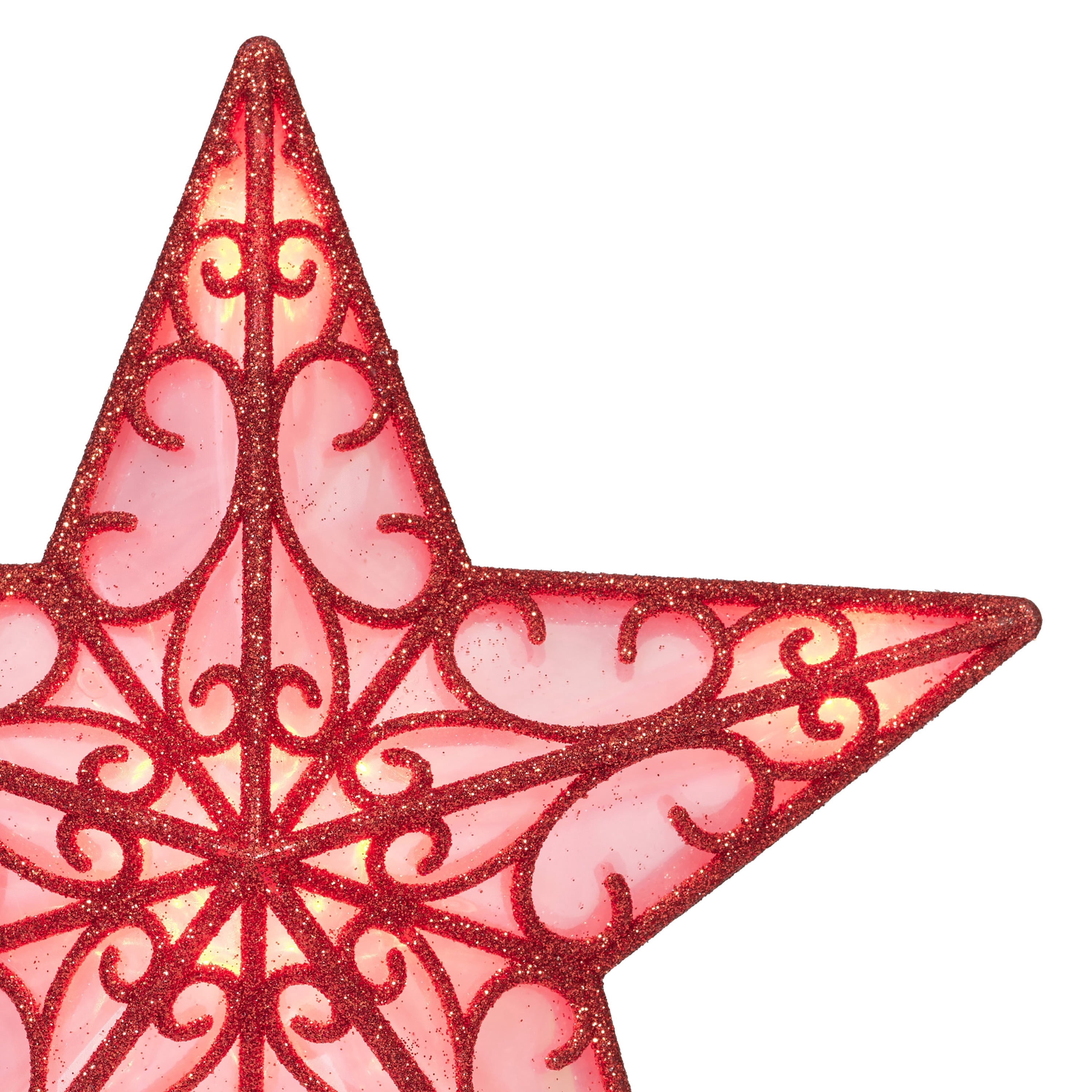 LED Star Christmas Tree Topper, Red, 9", by Holiday Time