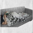 thumbnail image 6 of Bamboo Print Soft Flannel Fleece Throw Blanket, Bamboo Leaves on Clear Simple Background Organic Life Illustration, Cozy Plush for Indoor and Outdoor Use, 50" x 70", Black and White, by Ambesonne, 6 of 6