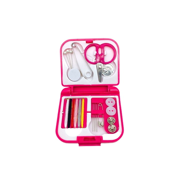 Toystoory Caja de botones de costura para el hogar, pinzas de emergencia, enhebrado de agujas con soporte, accesorios manuales, rosa y rojo Type3 NO3 Toystoory HA065486-03