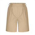 thumbnail image 4 of JJHGVB Linen Shorts for Women Flowy Shorts Comfy Resort Wear Womens Long Shorts for Women Womens Linen Shorts Dress Shorts for Women Beach Lightweight Short Beach Resort Pants Beige L, 4 of 8