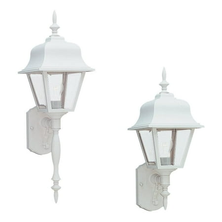 Sea Gull Lighting 8765-15 Painted Polycarbonate Lanterns 1-Light Outdoor Wall Lantern in White