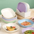 thumbnail image 2 of 10Pcs Multi-function Spit Bone Dish Household Food Grade Plastic Spit Bone Dish Round Square Set Dining Table Garbage Plate Color 5, 2 of 6