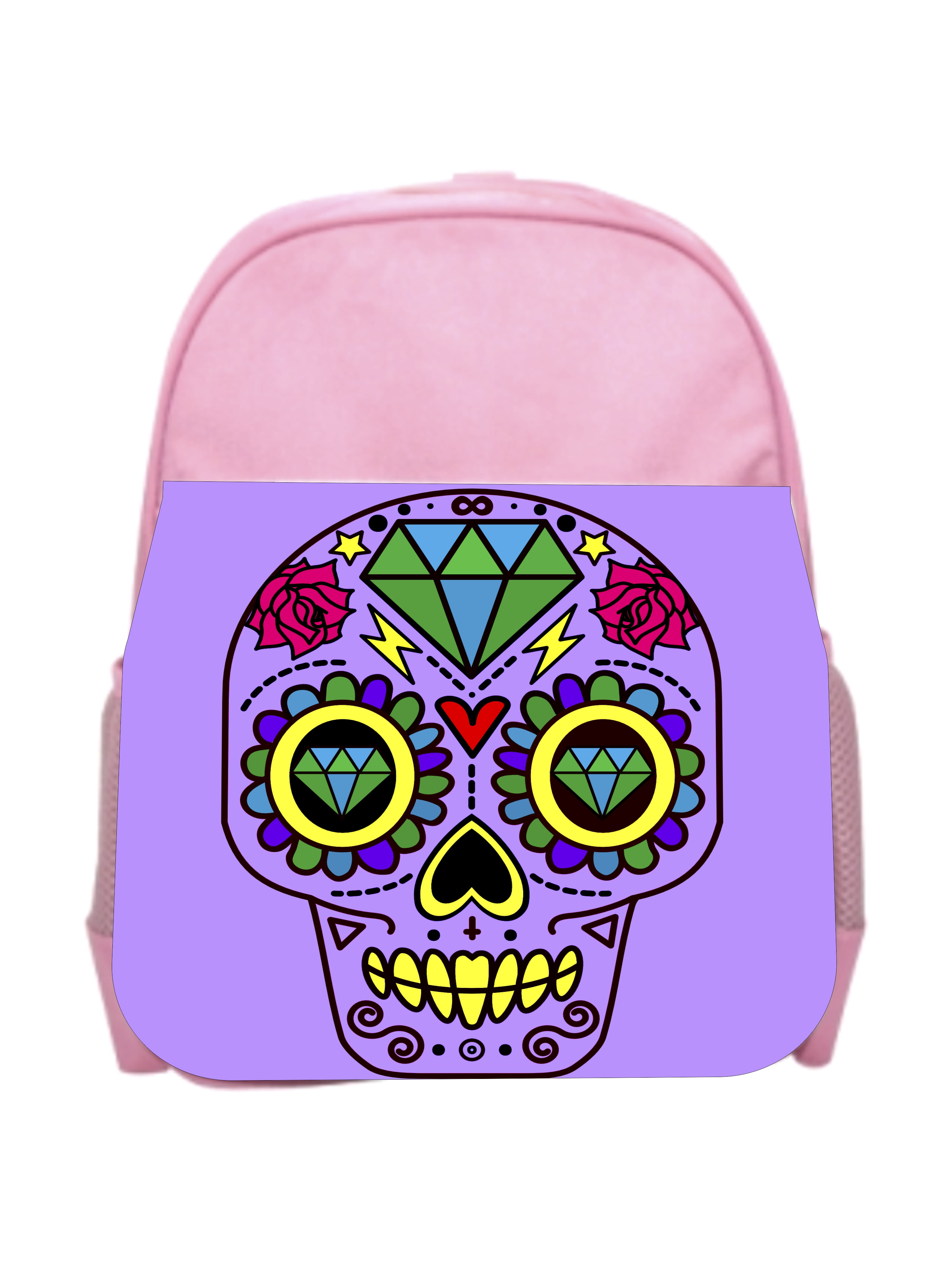 Girls Blue Preschool Toddler Kids Backpack /& Lunch Box Set Sugar Skull
